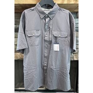 Men’s PONCHO Gray Regular Fit Magnetic Pockets Shirt Size XL NWT *D1